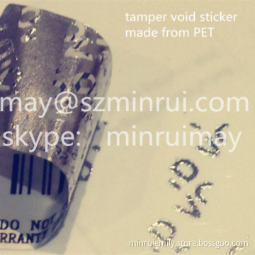 Tamper Proof Security Seal Label,silver Warranty Void Stickers,warranty Open Void Sticker 